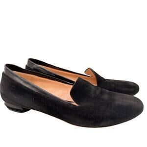 Nicholas Kirkwood Black Leather Suede Slip On Loafers Size 38.5 / 8.5